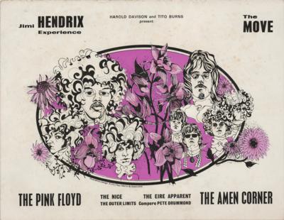 Lot #5085 Jimi Hendrix Experience and Pink Floyd 1967 Sophia Gardens Ticket Stub, Handbill, and Program - Image 3