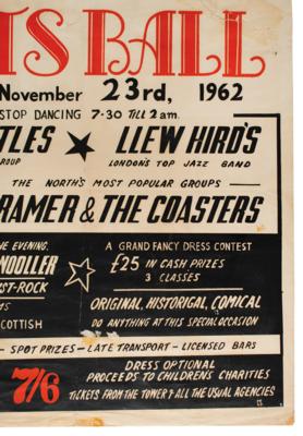 Lot #5002 Beatles 1962 Tower Ballroom 'Arts Ball' Poster  - Image 7