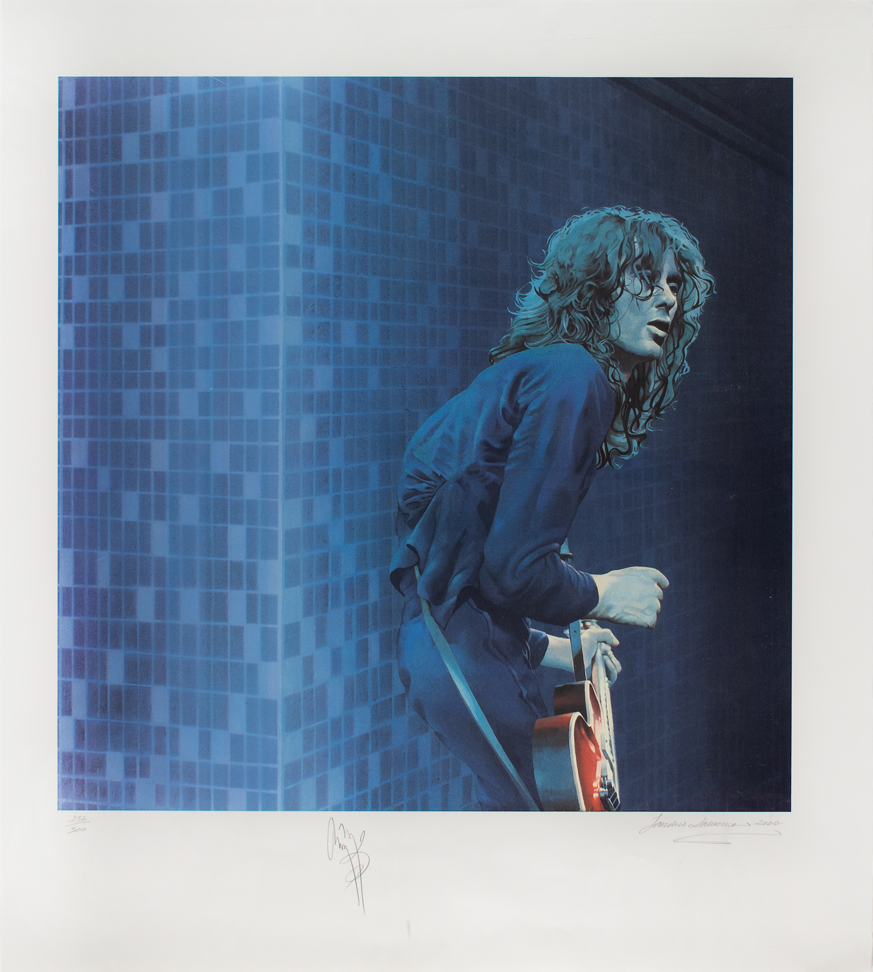 Lot #5143 Led Zeppelin: Jimmy Page Signed Print