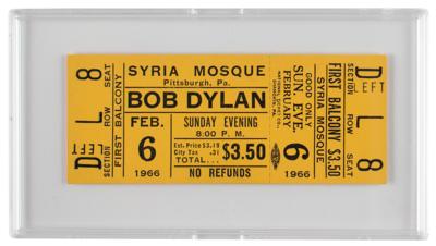 Lot #5075 Bob Dylan 1966 Pittsburgh Unused Ticket - Image 1