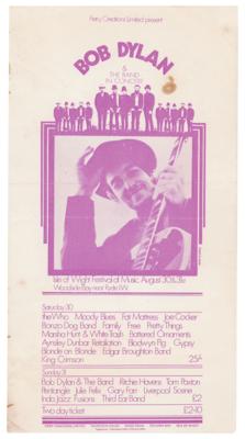 Lot #5078 Bob Dylan and The Who 1969 Isle of Wight Festival Flyer