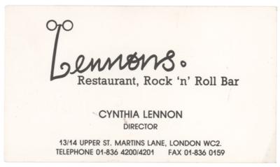 Lot #5057 Beatles: Cynthia Lennon Signed Business Card - Image 2