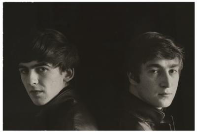 Lot #5039 Beatles: Lennon and Harrison Photograph by Astrid Kirchherr