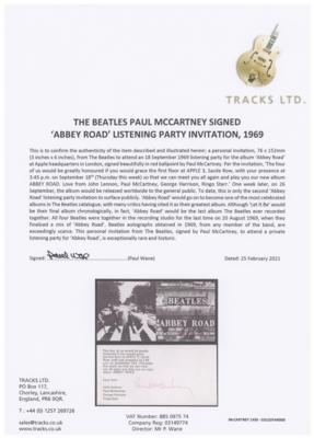 Lot #5026 Beatles: Paul McCartney Signed Invitation - Image 3