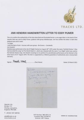 Lot #5083 Jimi Hendrix Signature - Image 2