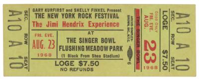 Lot #5084 Jimi Hendrix,JanisJoplin rare full concert ticket with originalprogram that includes The Doors and The Who