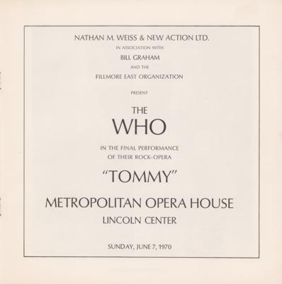 Lot #5121 The Who 1970 'Tommy' Program - Image 1