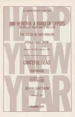 Lot #5092 Jimi Hendrix Band of Gypsys and Grateful Dead 1969 Fillmore East Program - Image 1