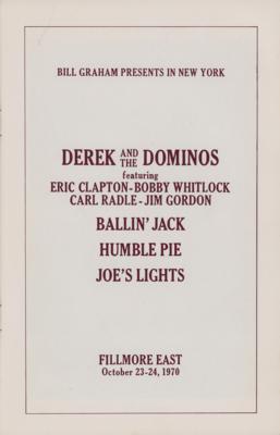 Lot #5207 Derek and the Dominos (Eric Clapton) 1970 Fillmore East Program - Image 1