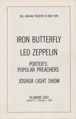 Lot #5148 Led Zeppelin 1969 New York City Debut Fillmore East Program - Image 1