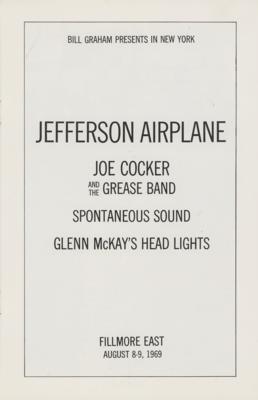 Lot #5212 Woodstock: Jefferson Airplane and Joe Cocker 1969 Fillmore East Program - Image 2