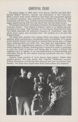 Lot #5137 Grateful Dead 1969 Fillmore East Program - Image 1