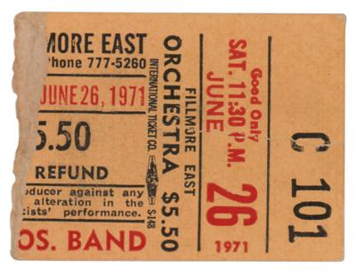 Lot #5232 Allman Brothers June 26th 1971 Fillmore East Ticket Stub and Program - Image 1