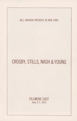 Lot #5286 Crosby, Stills, Nash, & Young 1970 Fillmore East Program - Image 1