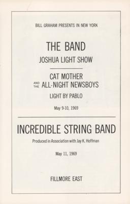 Lot #5264 The Band 1969 Fillmore East Program - Image 2