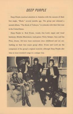 Lot #5285 Creedence Clearwater Revival and Deep Purple 1968 Fillmore East Program - Image 3