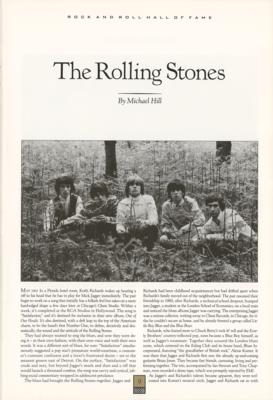 Lot #5107 Rolling Stones and Otis Redding 1989 Rock and Roll Hall of Fame Program - Image 2