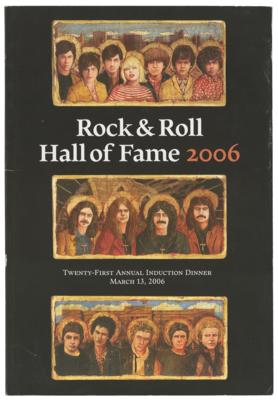 Lot #5267 Black Sabbath and Lynyrd Skynyrd 2006 Rock and Roll Hall of Fame Induction Dinner Program