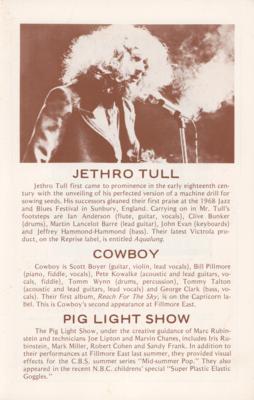 Lot #5292 Jethro Tull and Emerson, Lake & Palmer 1971 Fillmore East Program - Image 1