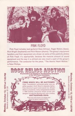 Lot #5158 Pink Floyd 1970 Fillmore East Program - Image 1