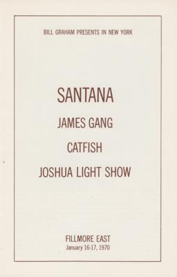 Lot #5312 Santana and James Gang 1970 Fillmore East Program - Image 4