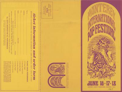 Lot #5193 Monterey Pop Festival Handbill and Order Form - Image 2
