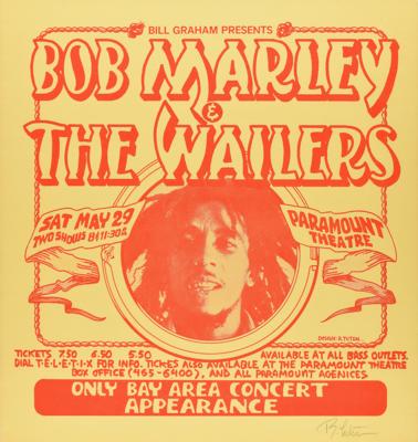 Lot #5303 Bob Marley 1976 Oakland Concert Poster - Image 1