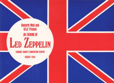 Lot #5149 Led Zeppelin 1970 Fort Worth Handbill
