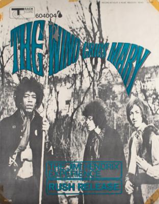 Lot #5089 Jimi Hendrix 'The Wind Cries Mary' Single Poster - Image 1