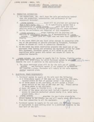 Lot #5302 Lynyrd Skynyrd 1975 Winterland Contract - Image 3