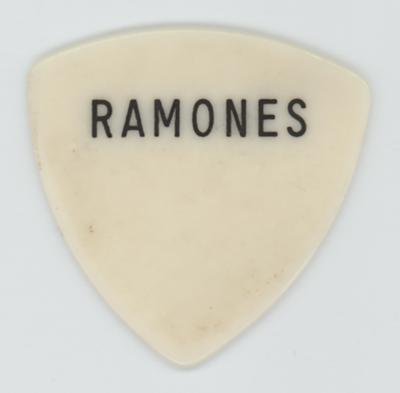 Lot #5333 Johnny Ramone Signed Photograph and Stage-Used Guitar Pick - Image 2