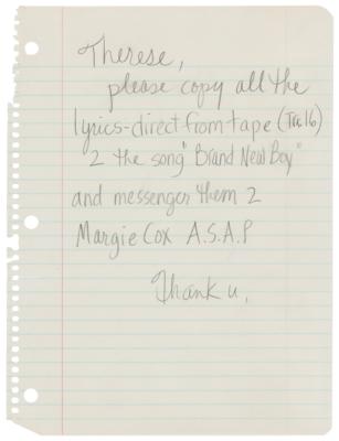Lot #5405 Prince Handwritten Note on 'Brand New Boy' - Image 1