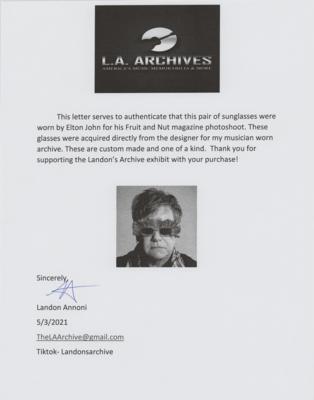 Lot #5450 Elton John's Personally-Worn 'Pop Magazine' Photo Shoot Sunglasses - Image 8