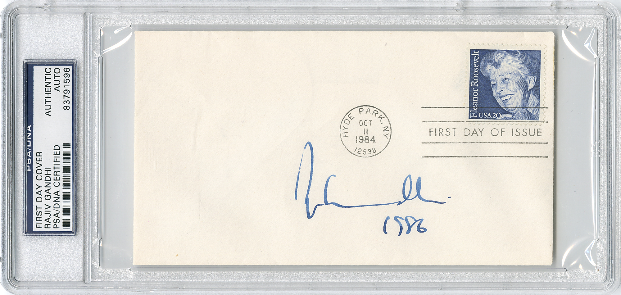 Lot #381 Rajiv Gandhi Signed First Day Cover