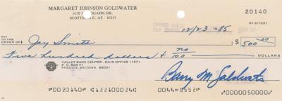 Lot #386 Barry Goldwater Signed Check - Image 1