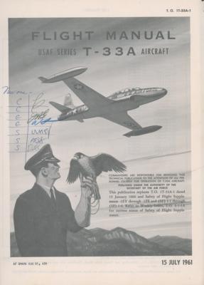 Lot #627 Scott Carpenter's T-33A Flight Manual with Mercury Astronauts Initials - Image 1