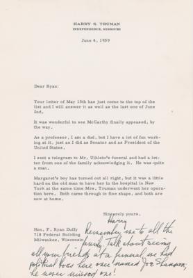Lot #220 Harry S. Truman Typed Letter Signed