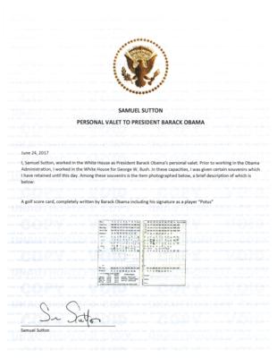 Lot #186 Barack Obama Signed Golf Score Card - Image 4