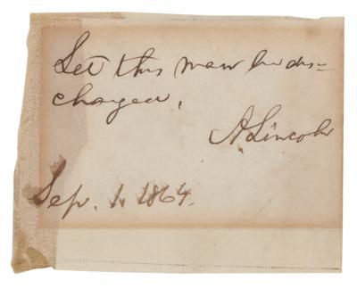 Lot #36 Abraham Lincoln Autograph Endorsement Signed as President - Image 1