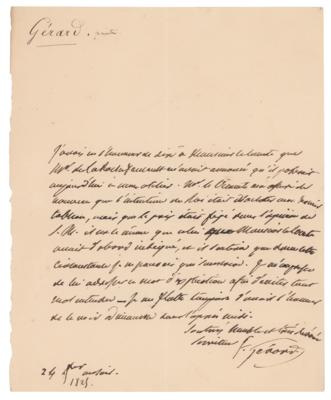Lot #734 Francois Gerard Autograph Letter Signed - Image 1