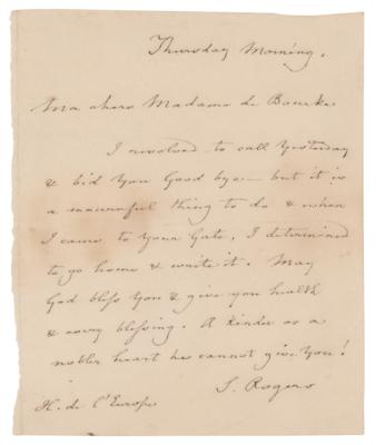 Lot #825 Samuel Rogers Autograph Letter Signed - Image 1