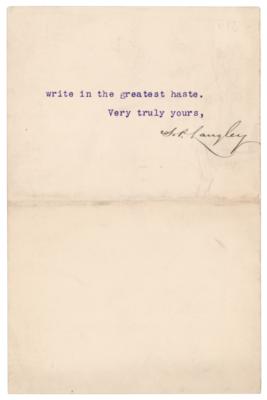 Lot #623 Samuel P. Langley Typed Letter Signed - Image 2