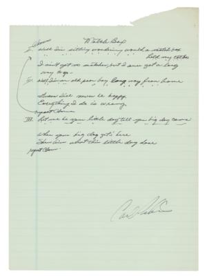 Lot #913 Carl Perkins Autograph Lyrics Signed - Image 1