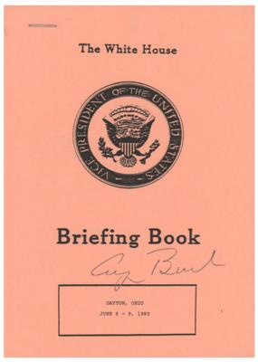 Lot #93 George Bush Signed Briefing Book - Image 1