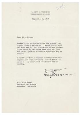 Lot #223 Harry S. Truman Typed Letter Signed - Image 1