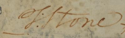 Lot #276 Thomas Stone Autograph Document Signed - Image 3