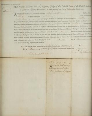 Lot #253 Francis Hopkinson Document Signed - Image 3
