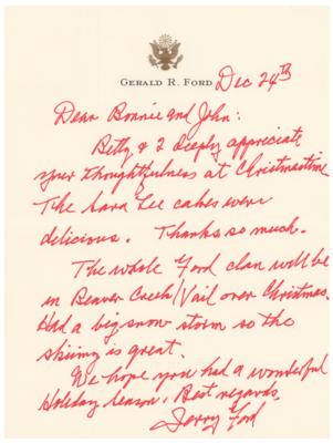 Lot #131 Gerald Ford Autograph Letter Signed - Image 1