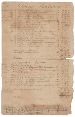 Lot #510 Revolutionary War: Maryland Navy Accounting Document