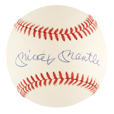 Lot #1087 Mickey Mantle Signed Baseball - Image 1